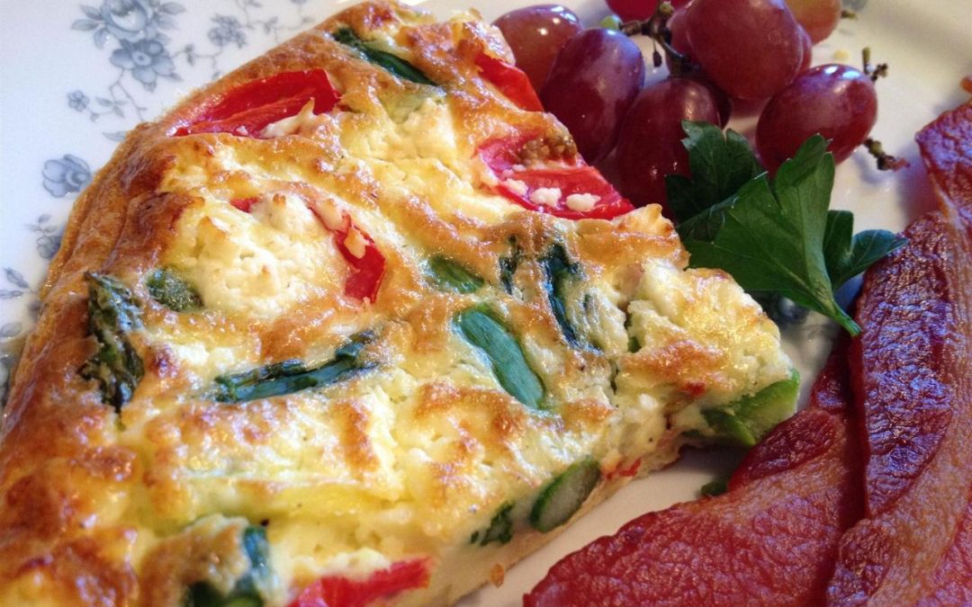 Tomato, Basil, Feta Quiche & Applewood Smoked Bacon