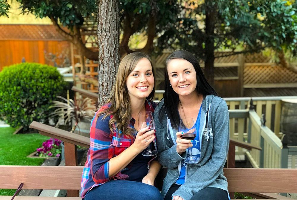 Mary, Taylor, and Imagine Wine In The Garden